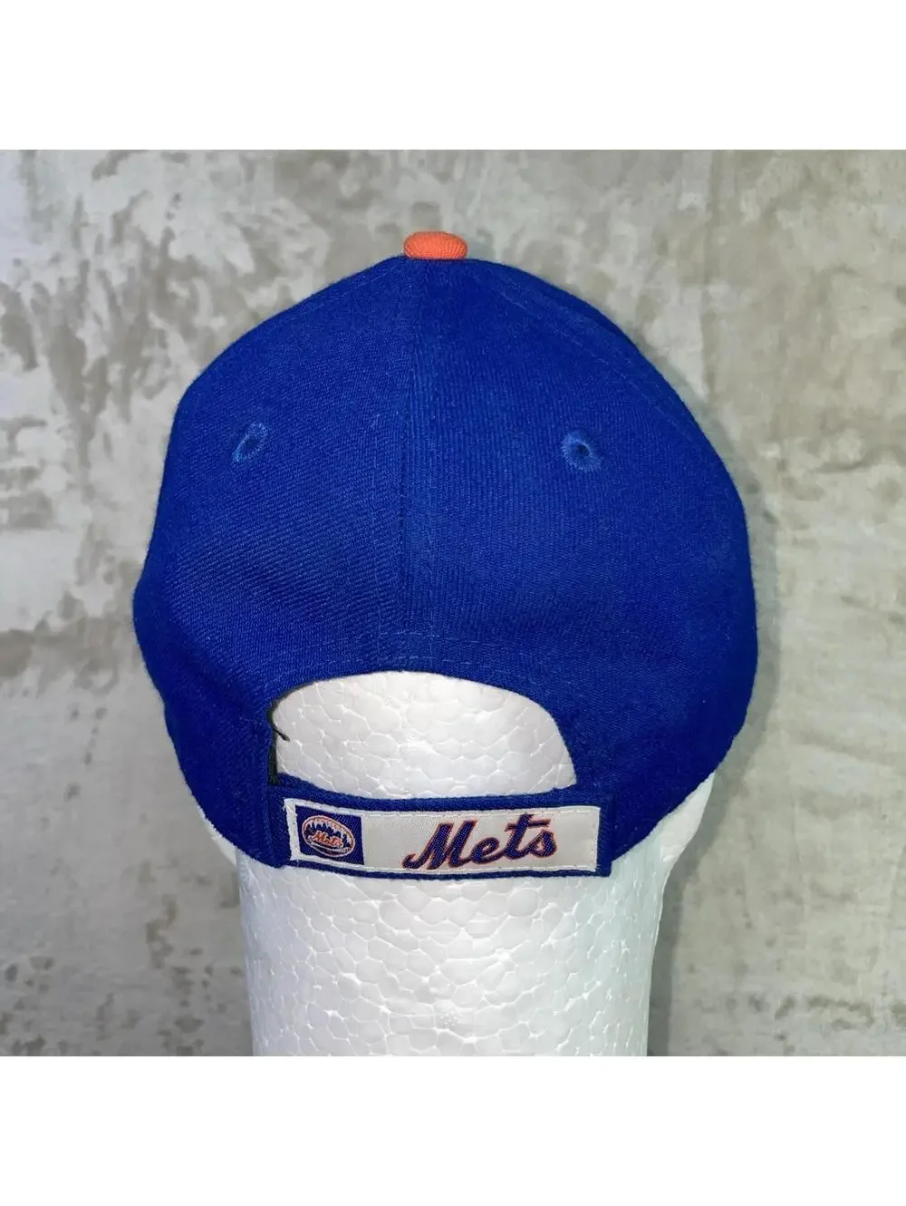 New Era 9FIFTY New York Mets MLB Strapback Hat Blue Orange OSFM *FLAWS*